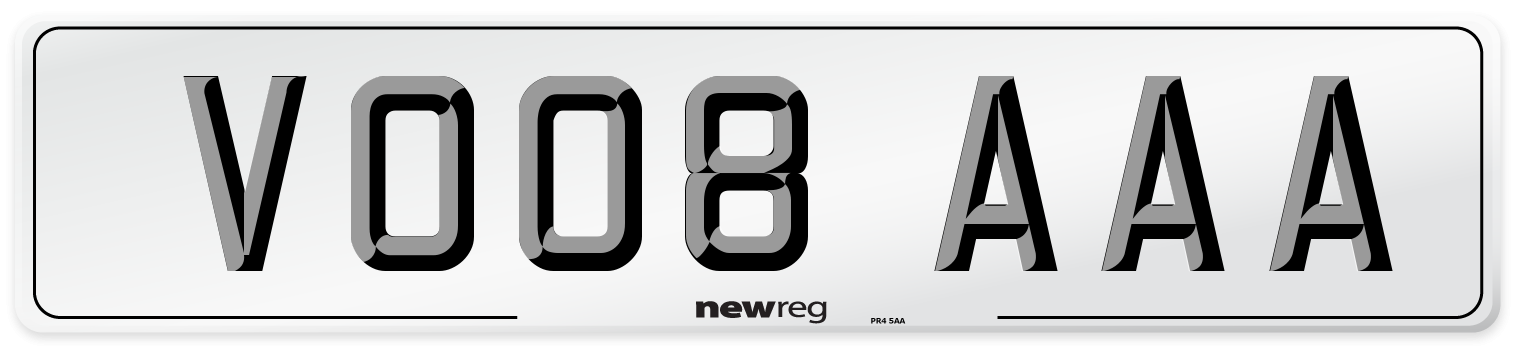 VO08 AAA Number Plate from New Reg